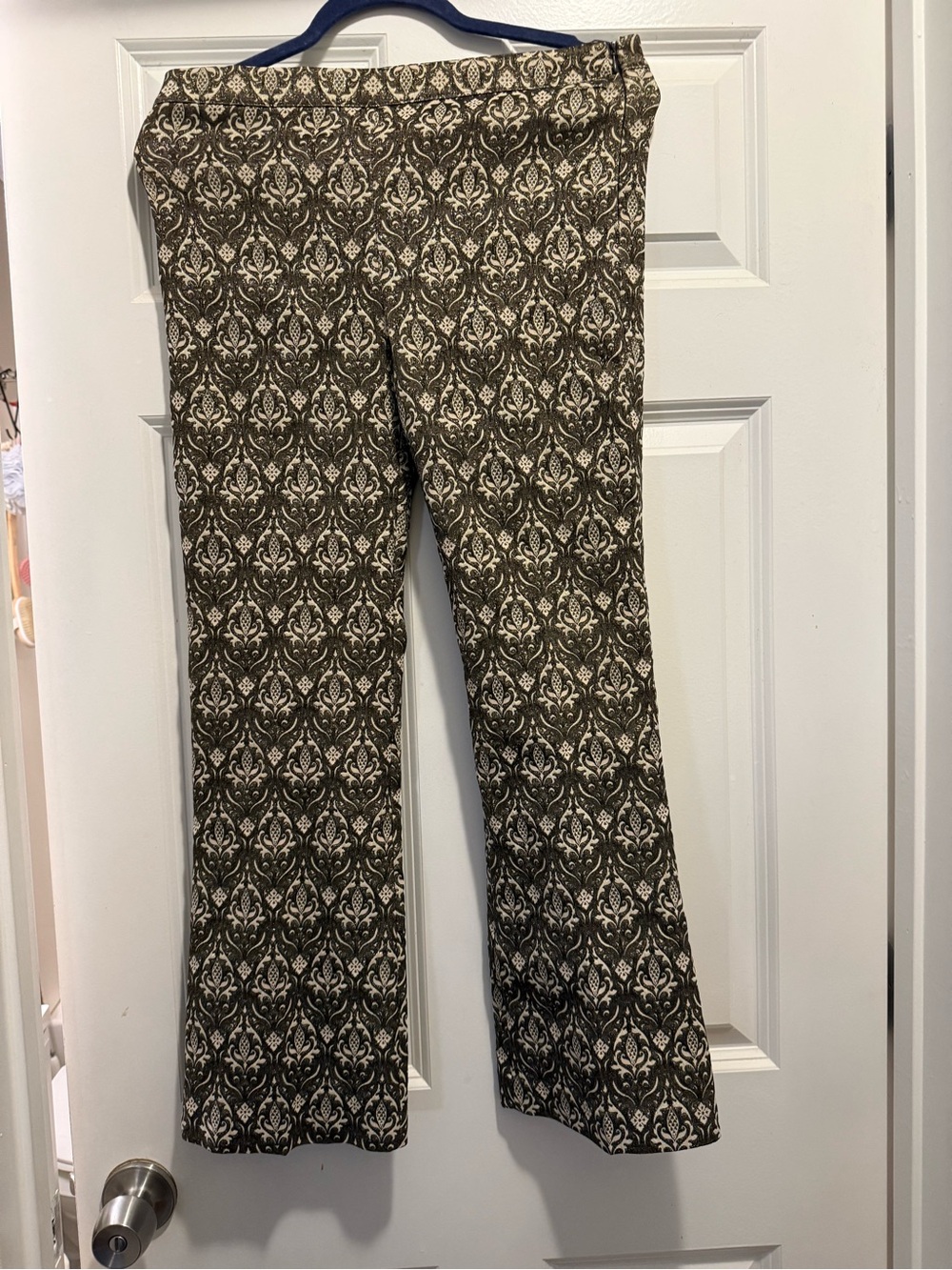 Women's Patterned Pull-On Pants - Olive & Cream
